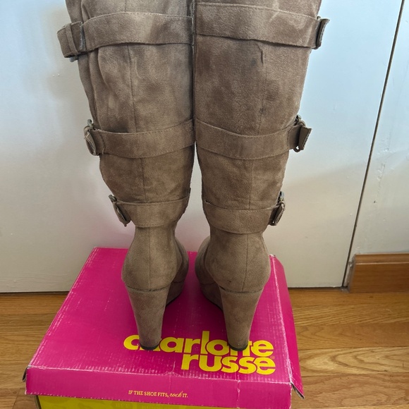 Suede knee high wedge boot - Picture 4 of 6